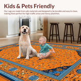 Ultra Soft Area Rug, Non Slip, Stain Resistant, Washable Area Rugs for Living Room, Bedroom, Contemporary Animal-Inspired Decor(Orange)