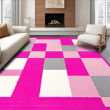 Ultra Soft Area Rug, Non Slip, Stain Resistant, Washable Area Rugs for Living Room, Bedroom, Dynamic Cozy Child's Activity Motif(Pink)