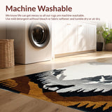 Ultra Soft Area Rug, Non Slip, Stain Resistant, Washable Area Rugs for Living Room, Bedroom, Cozy Vintage Animal Illustration(Gray)