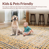 Ultra Soft Area Rug, Non Slip, Stain Resistant, Washable Area Rugs for Living Room, Bedroom, Lively Distinctive Western Aesthetic(Beige)