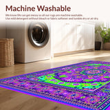 Ultra Soft Area Rug, Non Slip, Stain Resistant, Washable Area Rugs for Living Room, Bedroom, Ethereal Kaleidoscopic Pattern Play(Purple)