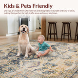 Ultra Soft Area Rug, Non Slip, Stain Resistant, Washable Area Rugs for Living Room, Bedroom, Rustic Abstract Distressed Aesthetic(Beige)
