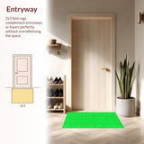 Ultra Soft Area Rug, Non Slip, Stain Resistant, Washable Area Rugs for Living Room, Bedroom, Fresh Contemporary Animal Illustrations(Green)