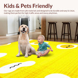 Ultra Soft Area Rug, Non Slip, Stain Resistant, Washable Area Rugs for Living Room, Bedroom, Unique Fun Shaped Floor Accent(Yellow)