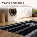 Ultra Soft Area Rug, Non Slip, Stain Resistant, Washable Area Rugs for Living Room, Bedroom, Luxurious Black Animal Motif(Black)