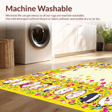 Ultra Soft Area Rug, Non Slip, Stain Resistant, Washable Area Rugs for Living Room, Bedroom, Emotions Garden Kids Area Rug for Understanding Feelings(Yellow)