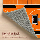 Ultra Soft Area Rug, Non Slip, Stain Resistant, Washable Area Rugs for Living Room, Bedroom, Playful Kids' Basketball Theme Decor(Orange)