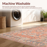 Ultra Soft Area Rug, Non Slip, Stain Resistant, Washable Area Rugs for Living Room, Bedroom, Vibrant Seal Pattern Aesthetic(Orange)