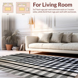 Ultra Soft Area Rug, Non Slip, Stain Resistant, Washable Area Rugs for Living Room, Bedroom, Striped Symphony Area Rug(Gray)