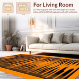 Ultra Soft Area Rug, Non Slip, Stain Resistant, Washable Area Rugs for Living Room, Bedroom, Contemporary Light Orange Pattern(Orange)