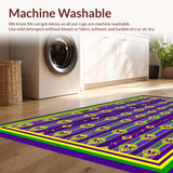Ultra Soft Area Rug, Non Slip, Stain Resistant, Washable Area Rugs for Living Room, Bedroom, Colorful Carnival Bead Pattern(Purple)