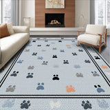 Ultra Soft Area Rug, Non Slip, Stain Resistant, Washable Area Rugs for Living Room, Bedroom, Rustic Warm Toned Print Variation(Gray)