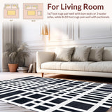 Chic Black And White Striped Area For Modern Decor Enthusiasts(Beige)