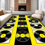 Ultra Soft Area Rug, Non Slip, Stain Resistant, Washable Area Rugs for Living Room, Bedroom, Funky Vintage Abstract Aesthetic(Black)