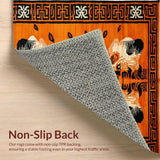 Ultra Soft Area Rug, Non Slip, Stain Resistant, Washable Area Rugs for Living Room, Bedroom, Striking Rustic Wildlife Motif(Orange)