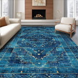 Ultra Soft Area Rug, Non Slip, Stain Resistant, Washable Area Rugs for Living Room, Bedroom, Charming Scallop Rug(Blue)