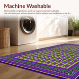 Ultra Soft Area Rug, Non Slip, Stain Resistant, Washable Area Rugs for Living Room, Bedroom, Cheerful Ogee Decorative Elements(Purple)
