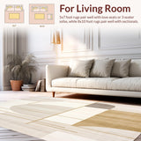 Ultra Soft Area Rug, Non Slip, Stain Resistant, Washable Area Rugs for Living Room, Bedroom, Modern Minimalist Beige Area With Geometric Abstract(Beige)