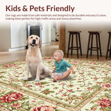 Vibrant Floral Garden Welcome Mat(Ivory)