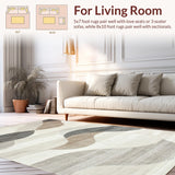 Ultra Soft Area Rug, Non Slip, Stain Resistant, Washable Area Rugs for Living Room, Bedroom, Elegant Earthy Toned Design(Beige)