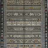 Ultra Soft Area Rug, Non Slip, Stain Resistant, Washable Area Rugs for Living Room, Bedroom, Sleek Black Geometric Aesthetic(Black)