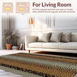 Ultra Soft Area Rug, Non Slip, Stain Resistant, Washable Area Rugs for Living Room, Bedroom, Wild Khaki Animal Aesthetic(Brown)