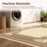 Ultra Soft Area Rug, Non Slip, Stain Resistant, Washable Area Rugs for Living Room, Bedroom, Scandinavian Boho Area(Beige)
