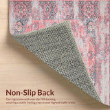 Ultra Soft Area Rug, Non Slip, Stain Resistant, Washable Area Rugs for Living Room, Bedroom, Trendy Textured Pink Motif(Pink)