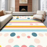 Ultra Soft Area Rug, Non Slip, Stain Resistant, Washable Area Rugs for Living Room, Bedroom, Modern Soft-Toned Circular Design(White)