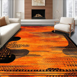 Ultra Soft Area Rug, Non Slip, Stain Resistant, Washable Area Rugs for Living Room, Bedroom, Artful Urban Safari Vibes(Orange)