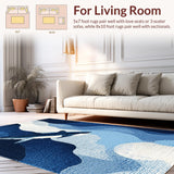 Ultra Soft Area Rug, Non Slip, Stain Resistant, Washable Area Rugs for Living Room, Bedroom, Apex Predator Kids Rug Coastal Ocean Theme Carpet for Playroom(Blue)