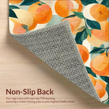 Ultra Soft Area Rug, Non Slip, Stain Resistant, Washable Area Rugs for Living Room, Bedroom, Orange and Green Abstract Fruit Motif Colorful Area Rug(Orange)