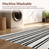 Contemporary Black and White Linear Contrast Featuring Bold Stripes(Beige)