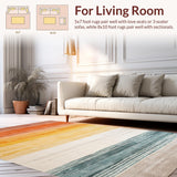Ultra Soft Area Rug, Non Slip, Stain Resistant, Washable Area Rugs for Living Room, Bedroom, Sleek Neutral Twisted Braids(Orange)