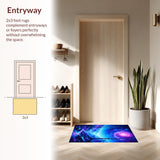 Ultra Soft Area Rug, Non Slip, Stain Resistant, Washable Area Rugs for Living Room, Bedroom, Bright UV Reactive Dreamscape(Purple)