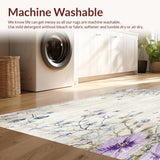 Ultra Soft Area Rug, Non Slip, Stain Resistant, Washable Area Rugs for Living Room, Bedroom, Vintage Garden Blooms with Artistic Flower and Petal Layers(Beige)