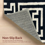 Ultra Soft Area Rug, Non Slip, Stain Resistant, Washable Area Rugs for Living Room, Bedroom, Greek Key Black Stair Treads Stain Resistant(Black)