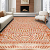 Ultra Soft Area Rug, Non Slip, Stain Resistant, Washable Area Rugs for Living Room, Bedroom, Eclectic Textured Contemporary Look(Orange)