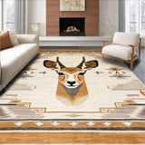Ultra Soft Area Rug, Non Slip, Stain Resistant, Washable Area Rugs for Living Room, Bedroom, Stylish Rustic Patterned Textiles(Beige)