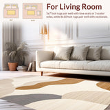 Ultra Soft Area Rug, Non Slip, Stain Resistant, Washable Area Rugs for Living Room, Bedroom, Stylish Warm Treetop Design(Beige)