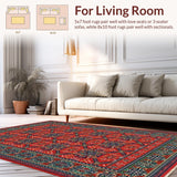Ultra Soft Area Rug, Non Slip, Stain Resistant, Washable Area Rugs for Living Room, Bedroom, Elegant Twisted Textile Fusion(Red)