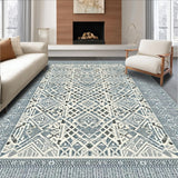 Ultra Soft Area Rug, Non Slip, Stain Resistant, Washable Area Rugs for Living Room, Bedroom, Stylish Boho Diamond Weave(Gray)