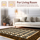 Ultra Soft Area Rug, Non Slip, Stain Resistant, Washable Area Rugs for Living Room, Bedroom, Exotic Faux Hide Entryway Carpet for Modern Homes(Black)
