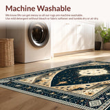 Ultra Soft Area Rug, Non Slip, Stain Resistant, Washable Area Rugs for Living Room, Bedroom, Mystical Crescent Stellar Aesthetic(Blue)