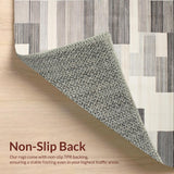 Ultra Soft Area Rug, Non Slip, Stain Resistant, Washable Area Rugs for Living Room, Bedroom, Artistic Grey Tiled Aesthetic(Gray)