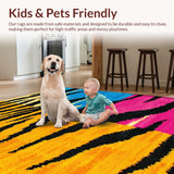 Ultra Soft Area Rug, Non Slip, Stain Resistant, Washable Area Rugs for Living Room, Bedroom, Animal Print Dorm Room Polyester Area Mat(Yellow)