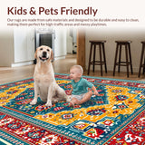 Ultra Soft Area Rug, Non Slip, Stain Resistant, Washable Area Rugs for Living Room, Bedroom, Antique Inspired Bedroom Plush Meditation Carpet(Gold)