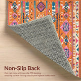 Ultra Soft Area Rug, Non Slip, Stain Resistant, Washable Area Rugs for Living Room, Bedroom, Bold Geometric Color Splash(Orange)