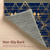 Ultra Soft Area Rug, Non Slip, Stain Resistant, Washable Area Rugs for Living Room, Bedroom, Art Deco Geometric Elegance(Blue)