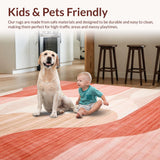 Ultra Soft Area Rug, Non Slip, Stain Resistant, Washable Area Rugs for Living Room, Bedroom, Trendy Soft Beige Arc Arrangement(Pink)